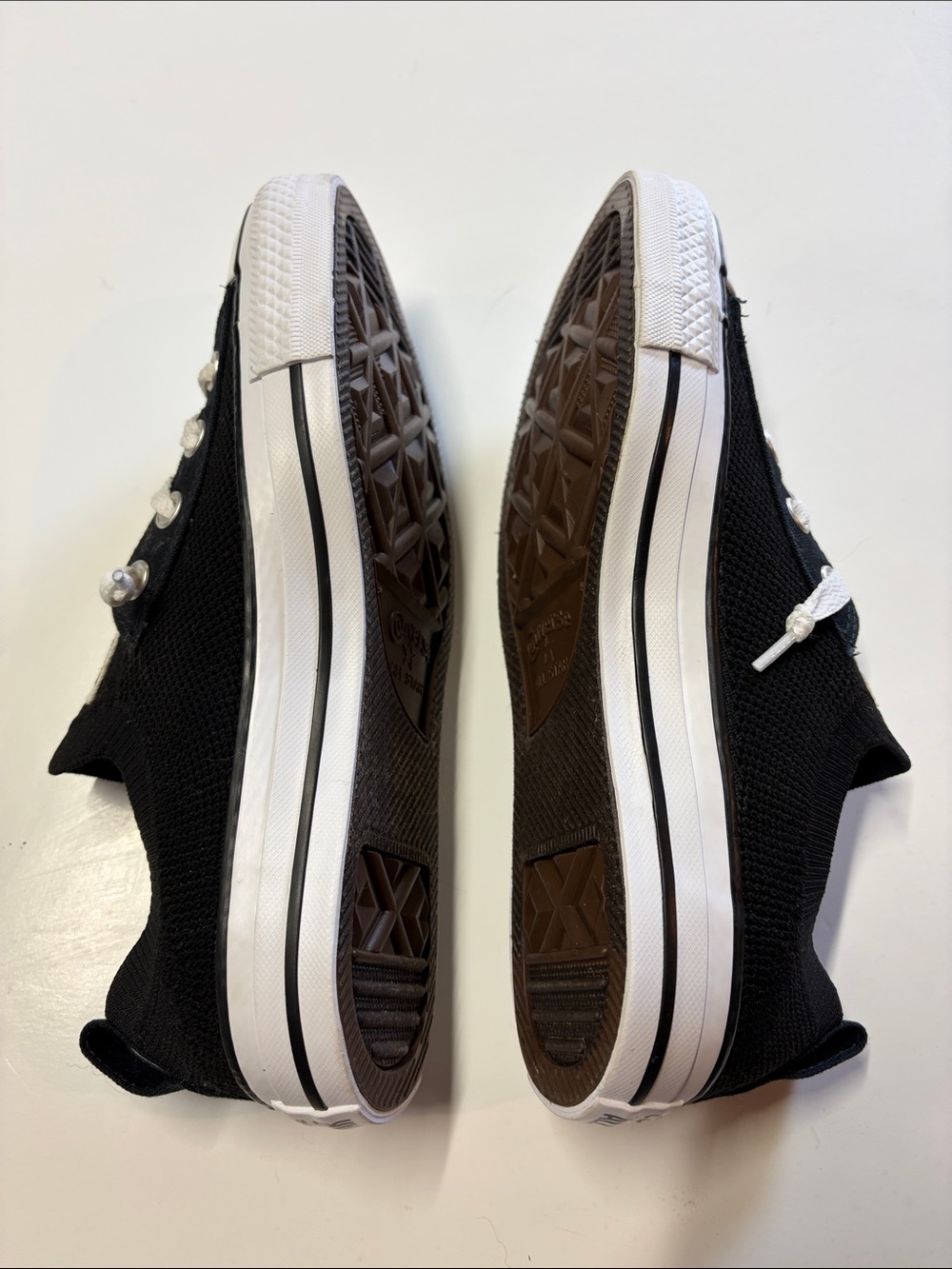 Converse All Star Low Top Knit Black White Sneakers Womens 7.5 Classic - Picture 6 of 9